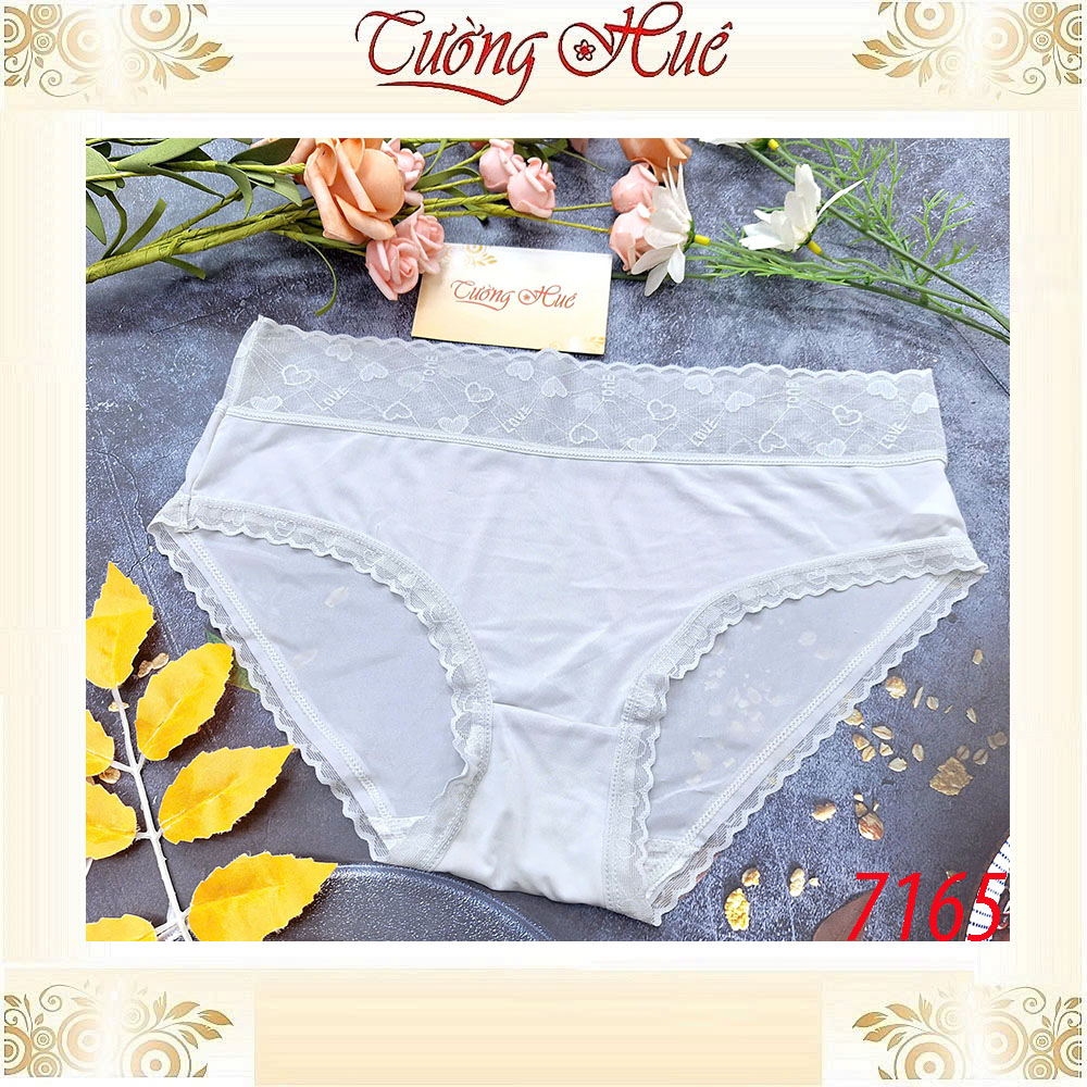 Quần Lót Lụa Lưng Dưới Nữ 7165 Lụa Phối Ren Freesize