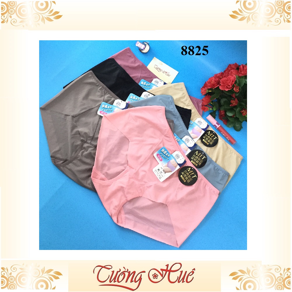 Quần lót nữ Đài loan 8825 Quần lót nữ trơn lưng cao nguyên mông không viền may (chọn màu ib shop)