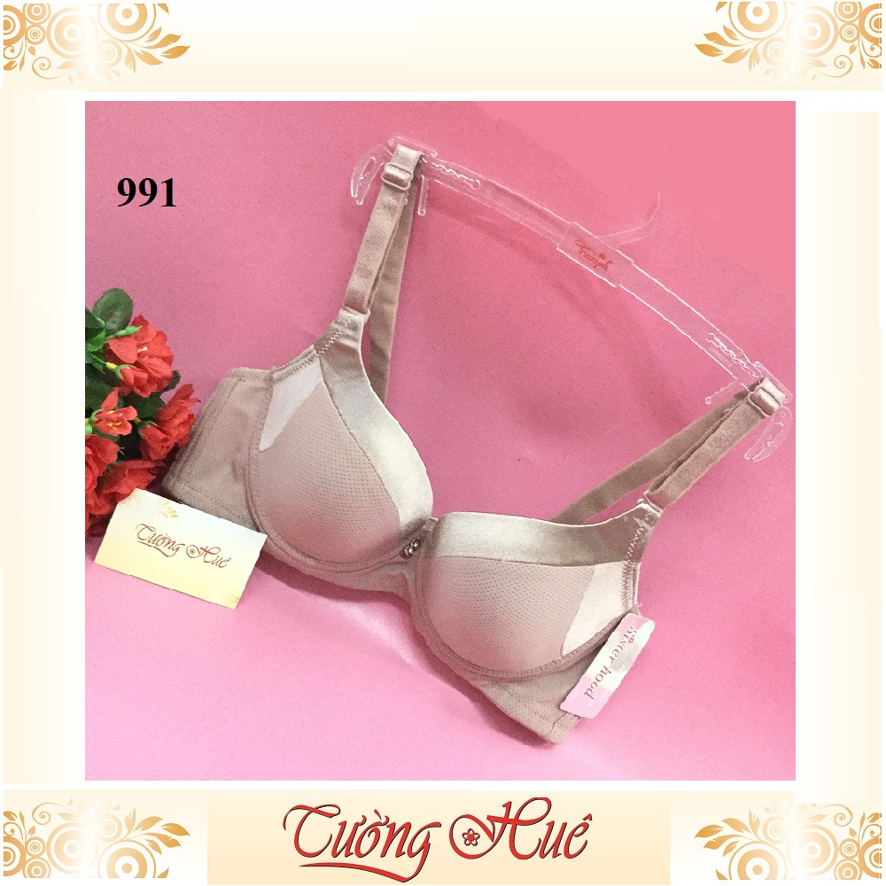 Áo lót nữ Thái Lan Sister Hood 991 trơn, mút mỏng lưng bảng to.