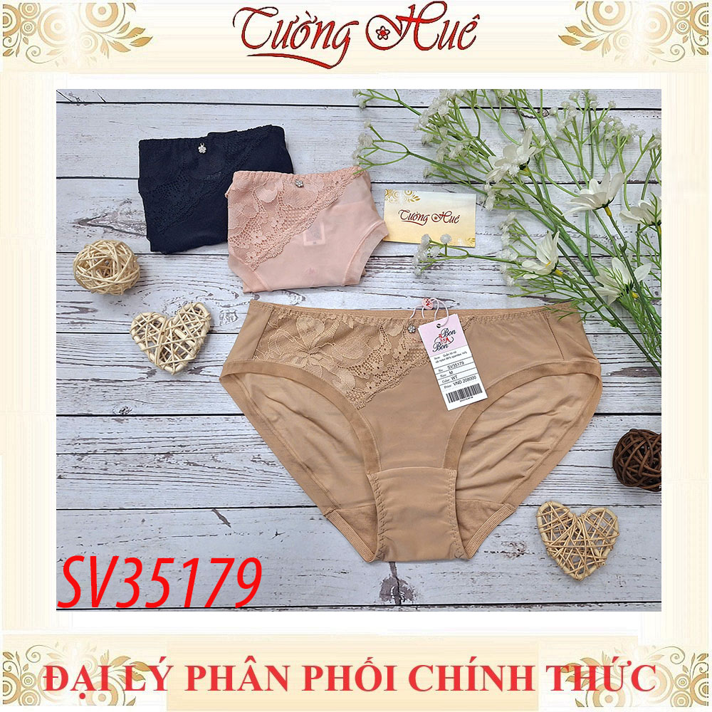 Quần lót nữ Bon Bon SV35179 lưng vừa ren mềm dính charm