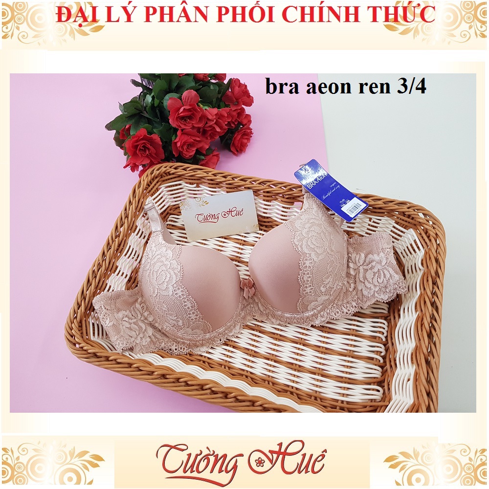 Áo lót nữ Bra Aeon áo ngực nâng phối ren nữa quả.
