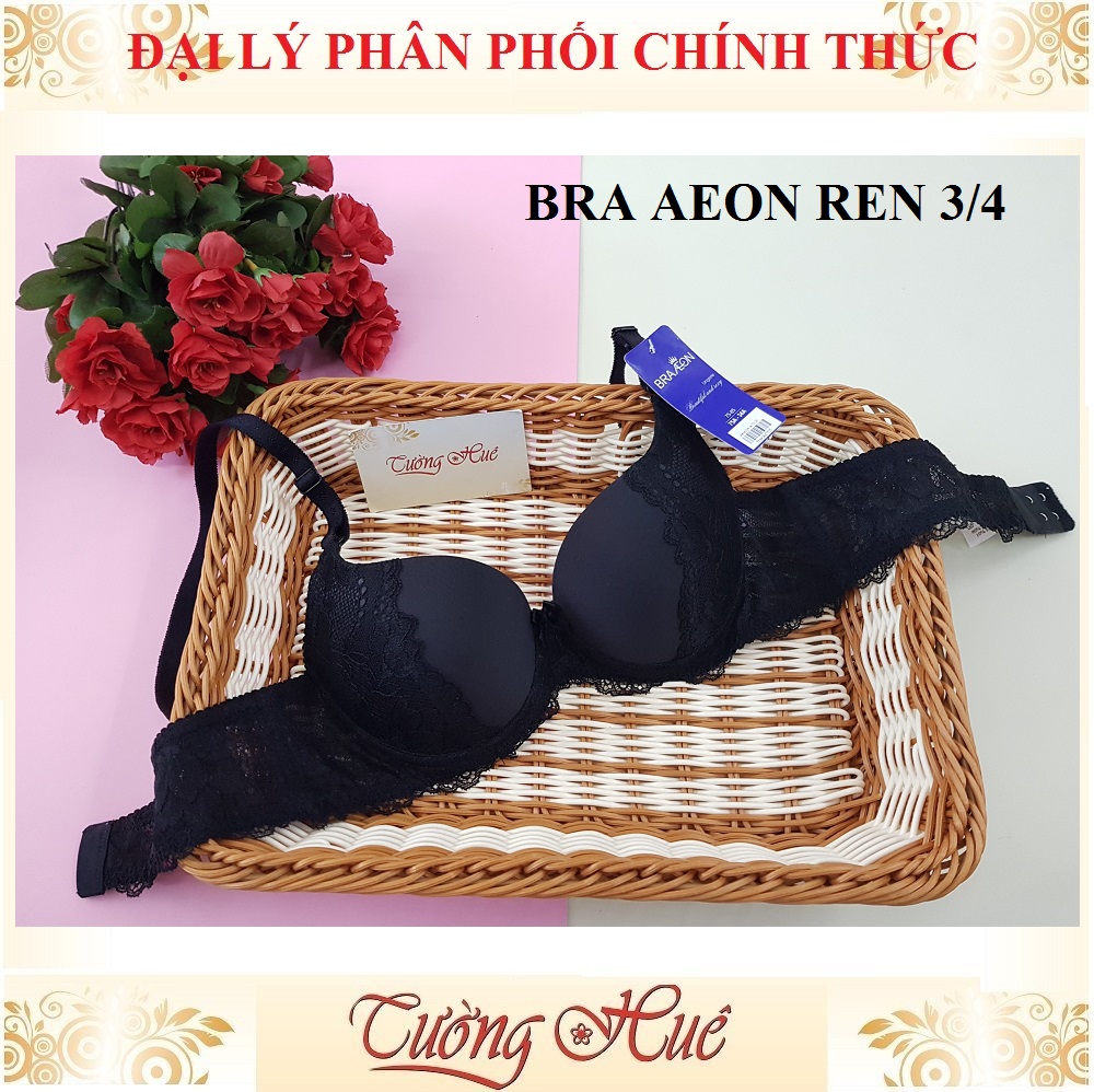 Áo lót nữ Bra Aeon áo ngực nâng phối ren nữa quả.
