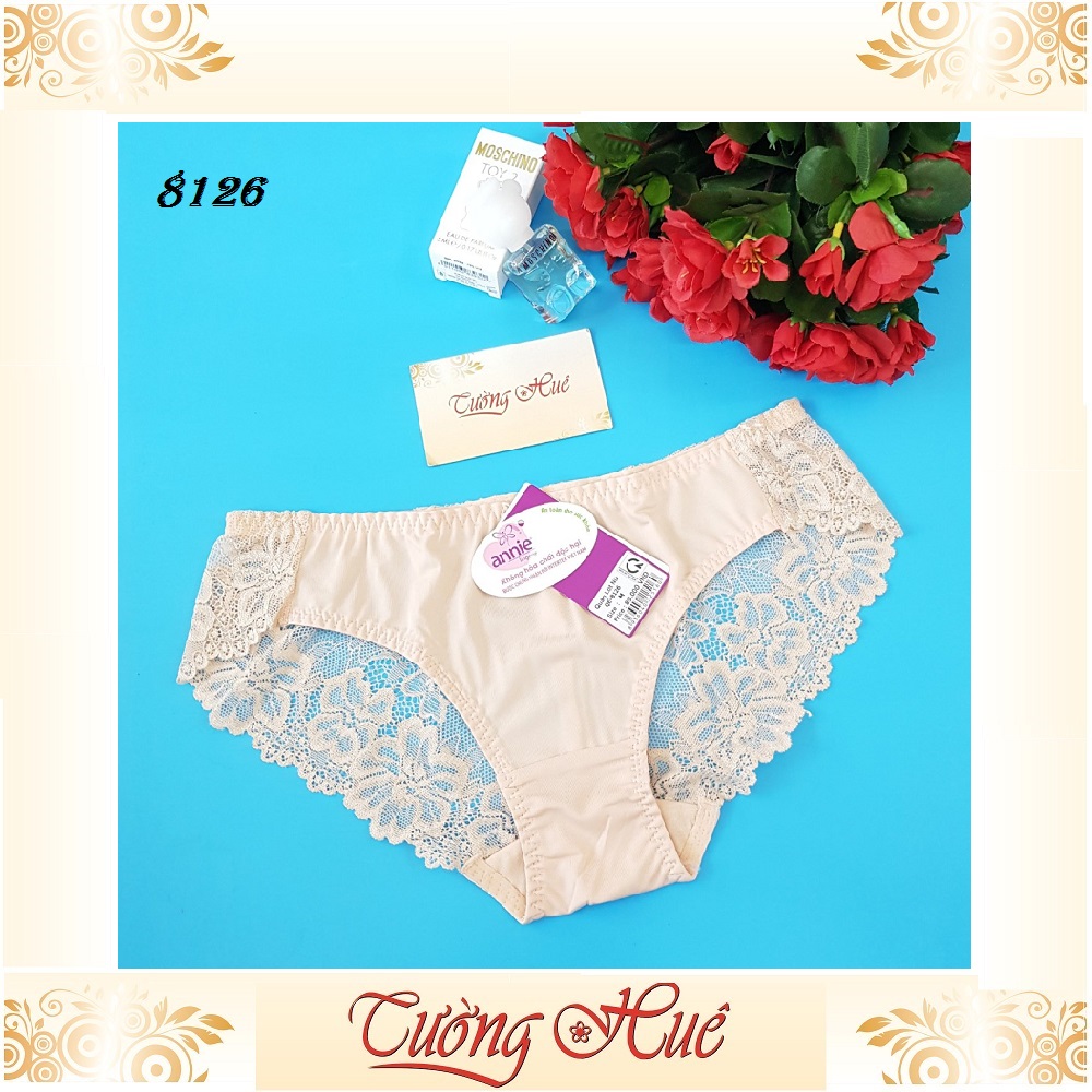 Quần lót nữ annie QE 8126 trơn phối ren phía sau