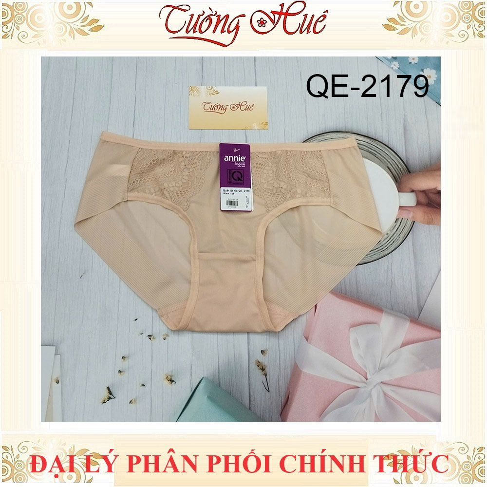 Quần Lót Nữ annie QE2179 Phối Ren Không Viền Mông Lưng Vừa Co Giãn 4 Chiều