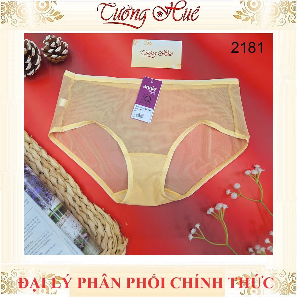 Quần Lót Nữ annie Trơn Lưới 2181 Lưng Vừa Co Dãn Thoáng Mát.