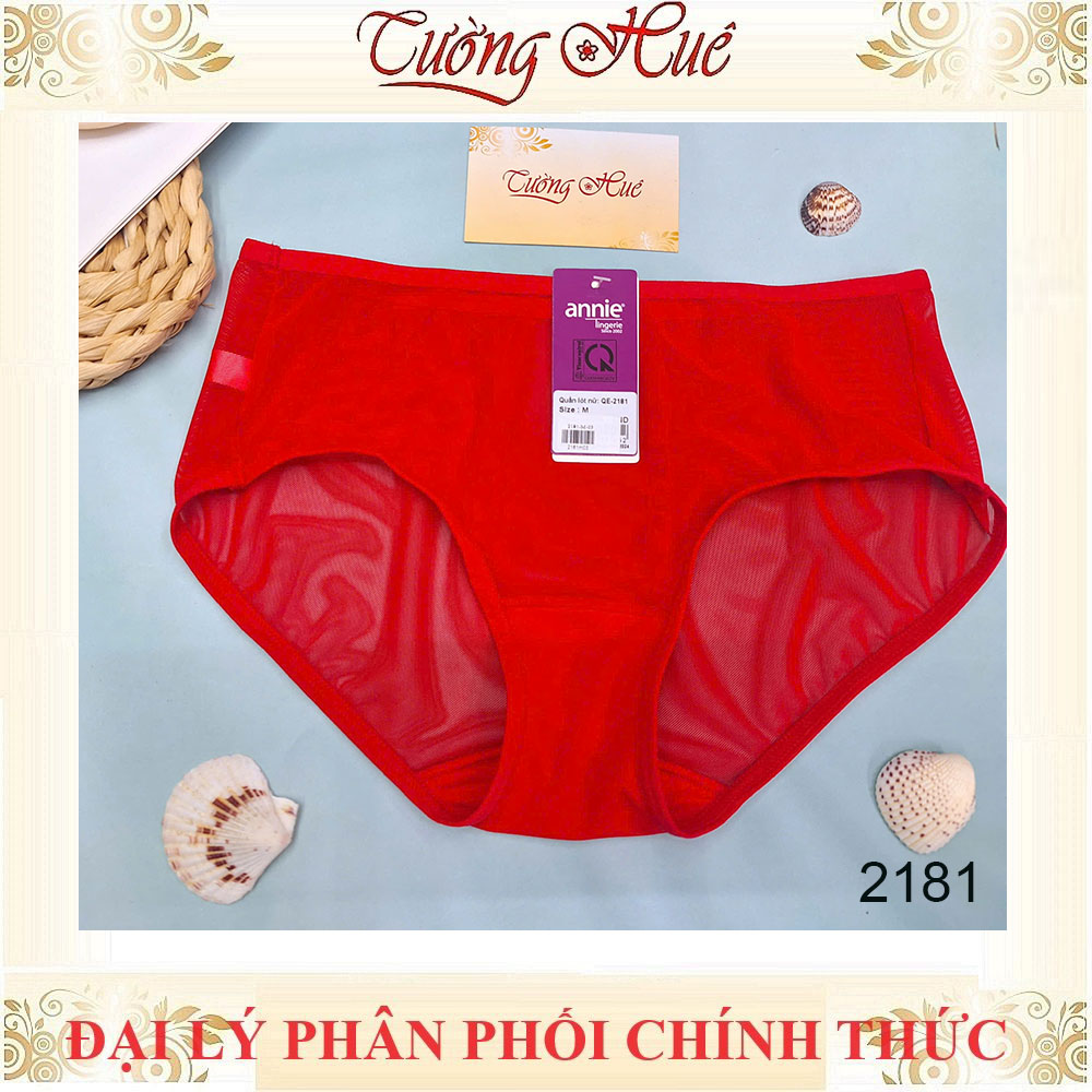 Quần Lót Nữ annie Trơn Lưới 2181 Lưng Vừa Co Dãn Thoáng Mát.