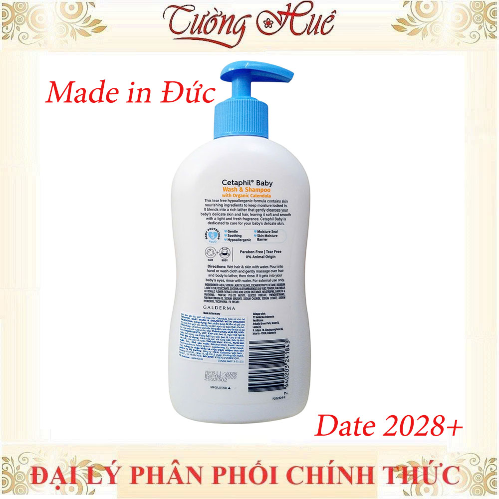 Cetaphil Tắm gội cho bé Organic Calendula & Hoa Cúc 230ml/400ml