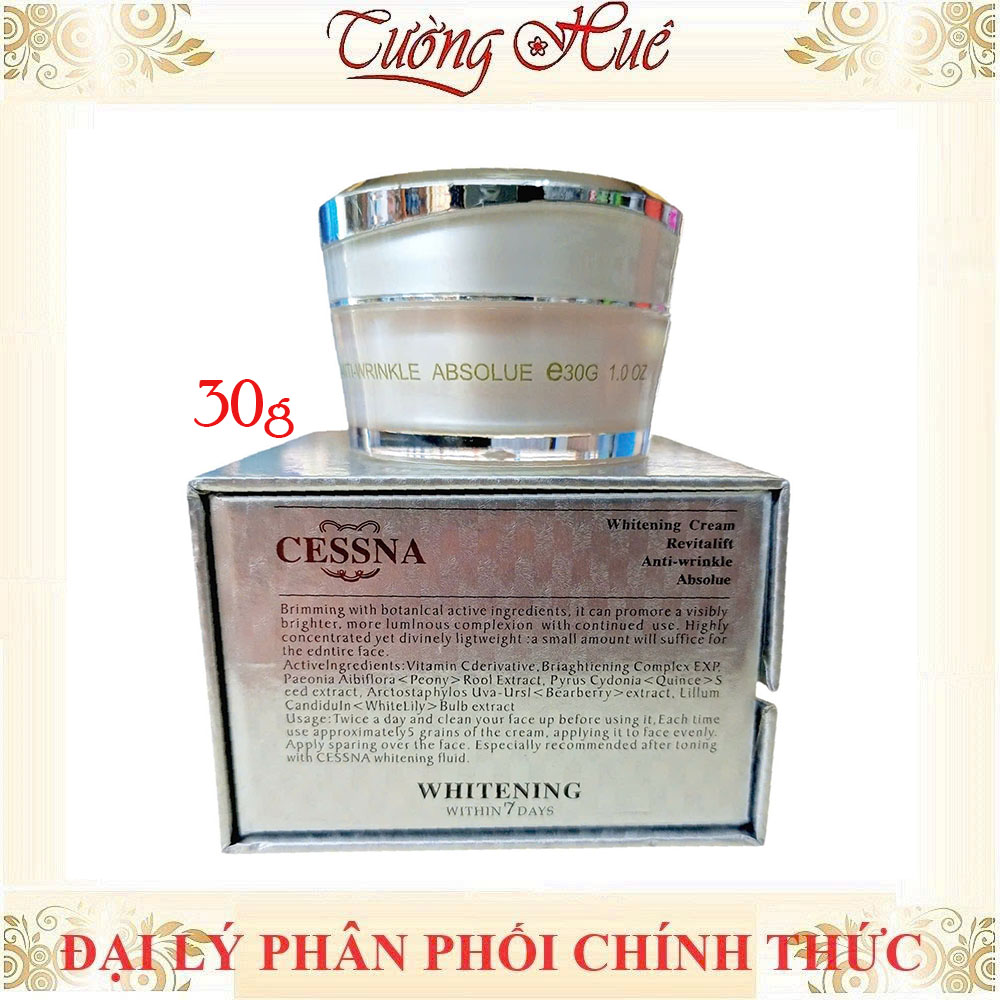 Kem Cessna dưỡng trắng da, giữ ẩm, chống nhăn, chảy xệ - Bạc - 30g