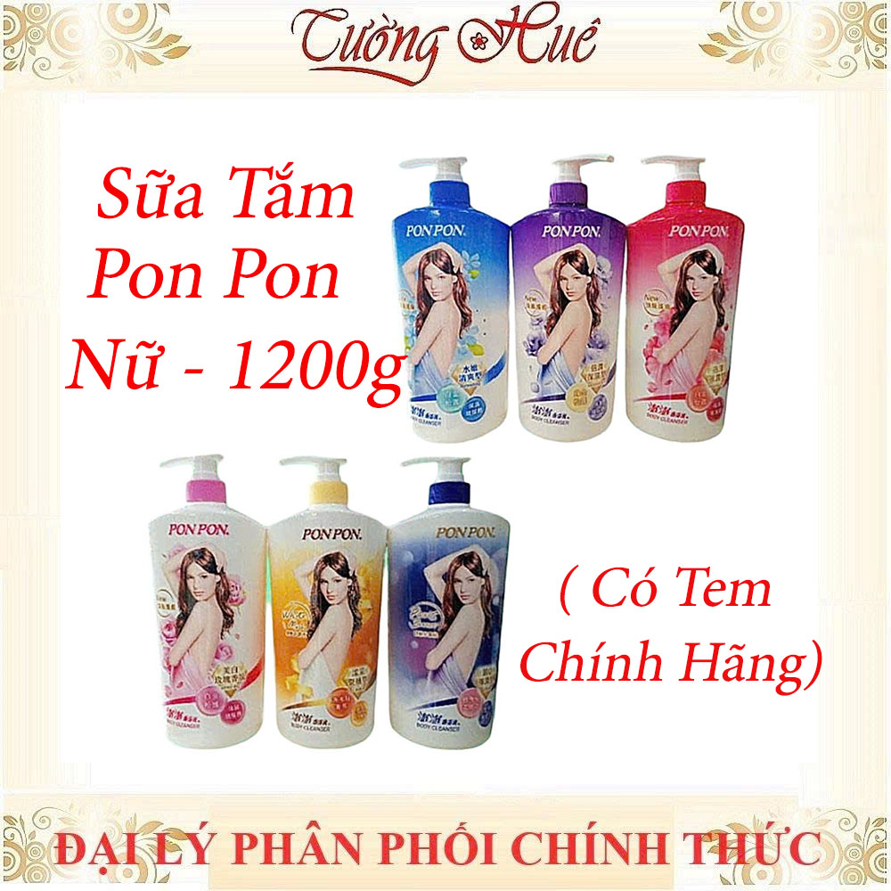 Sữa Tắm Nữ Pon Pon Đài Loan Nhiều Mùi - 1200g