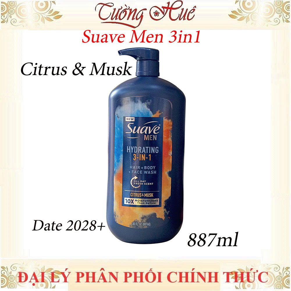 Tắm Gội Xả Cho Nam Suave Men 3in1 Nhiều Mùi Hương Lựa Chọn - 828ml/878ml