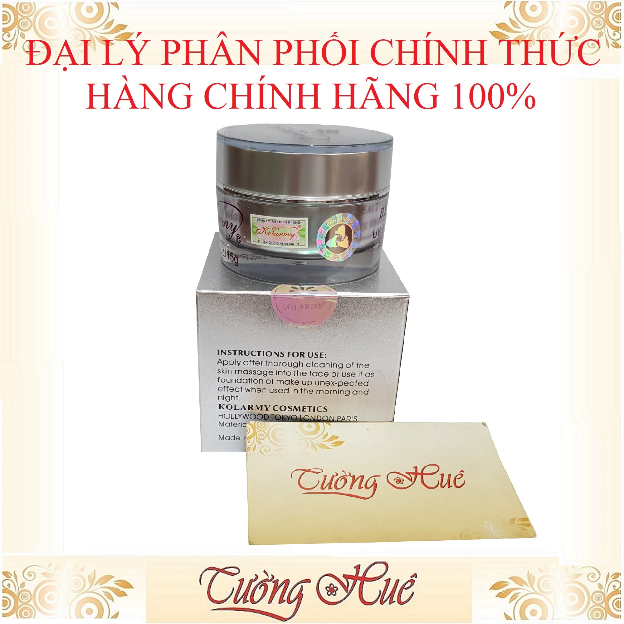 Kem Dưỡng Trắng Da Cao Cấp Kolarmy Beauty Cream - 15g - Bạc.