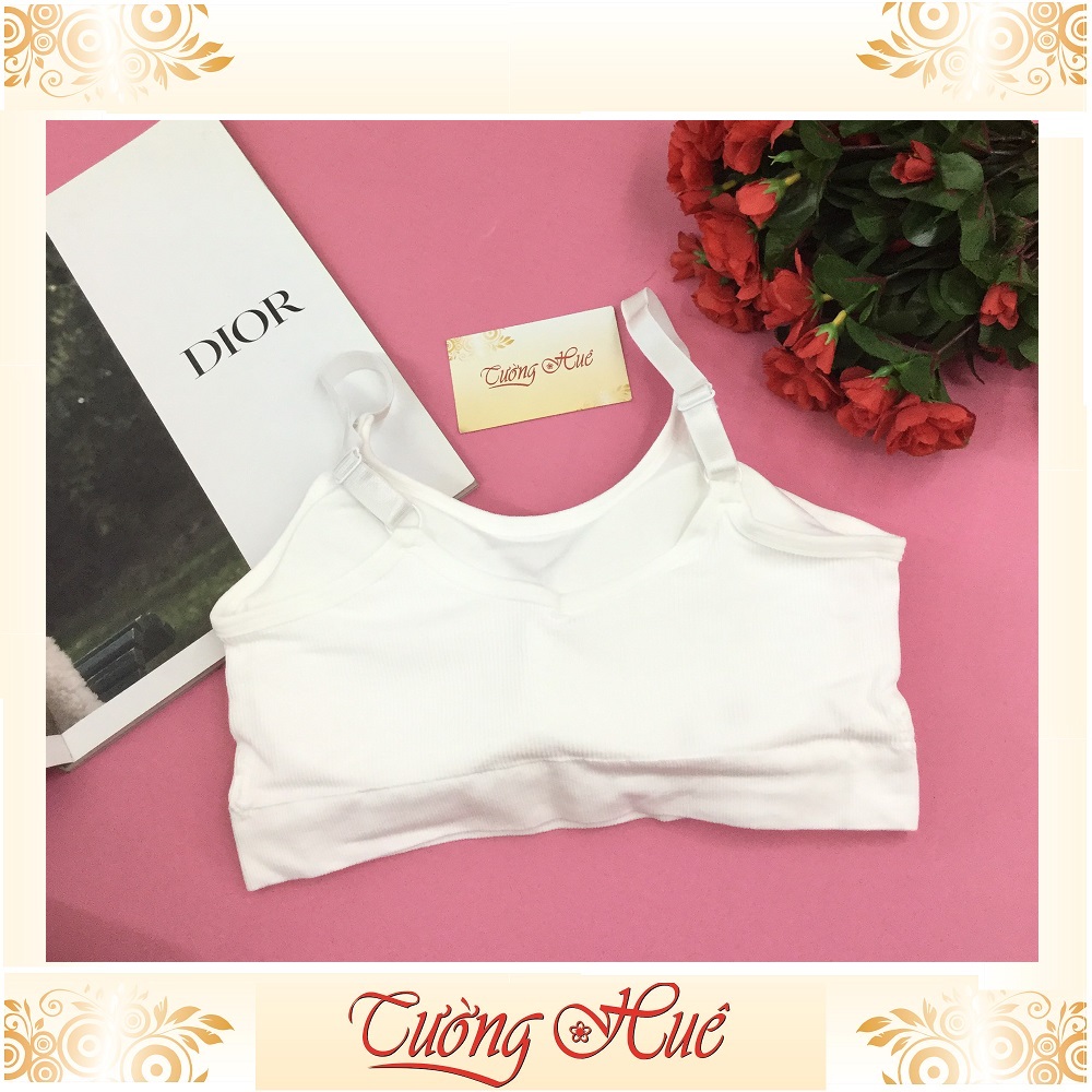 Áo bra 2 dây thun gân croptop.