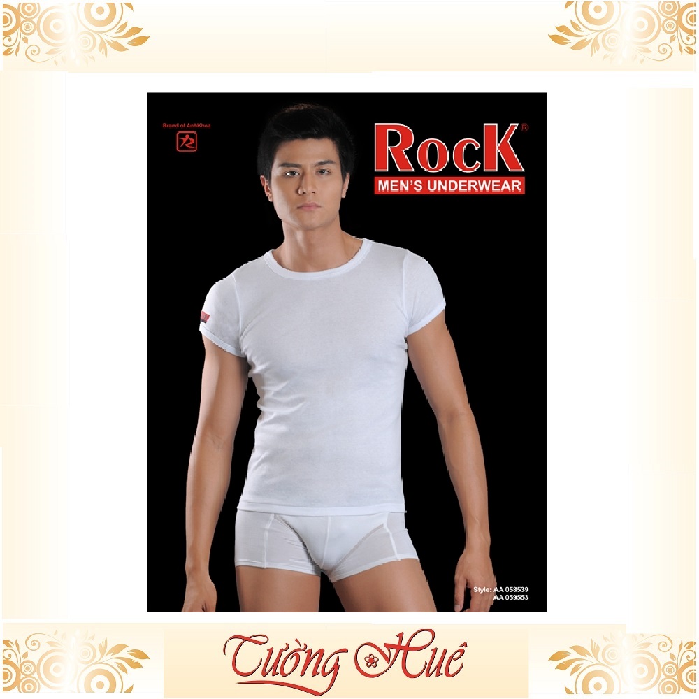 Áo lót nam Rock AA5076 áo có tay cổ tròn màu trắng.