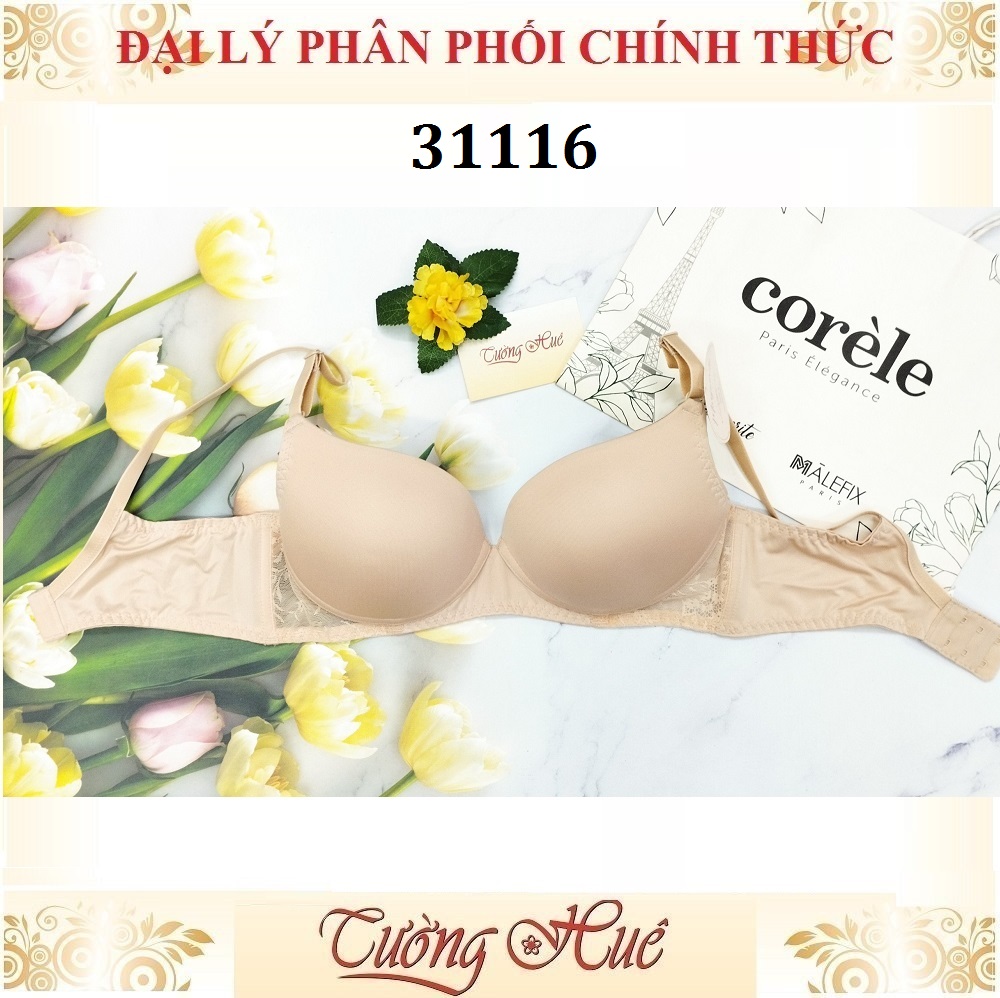 Áo lót nữ Marguerite-Paris 31116 Trơn Không Gọng Mút Mỏng Xẻ V Sâu, Lưng Bảng U.