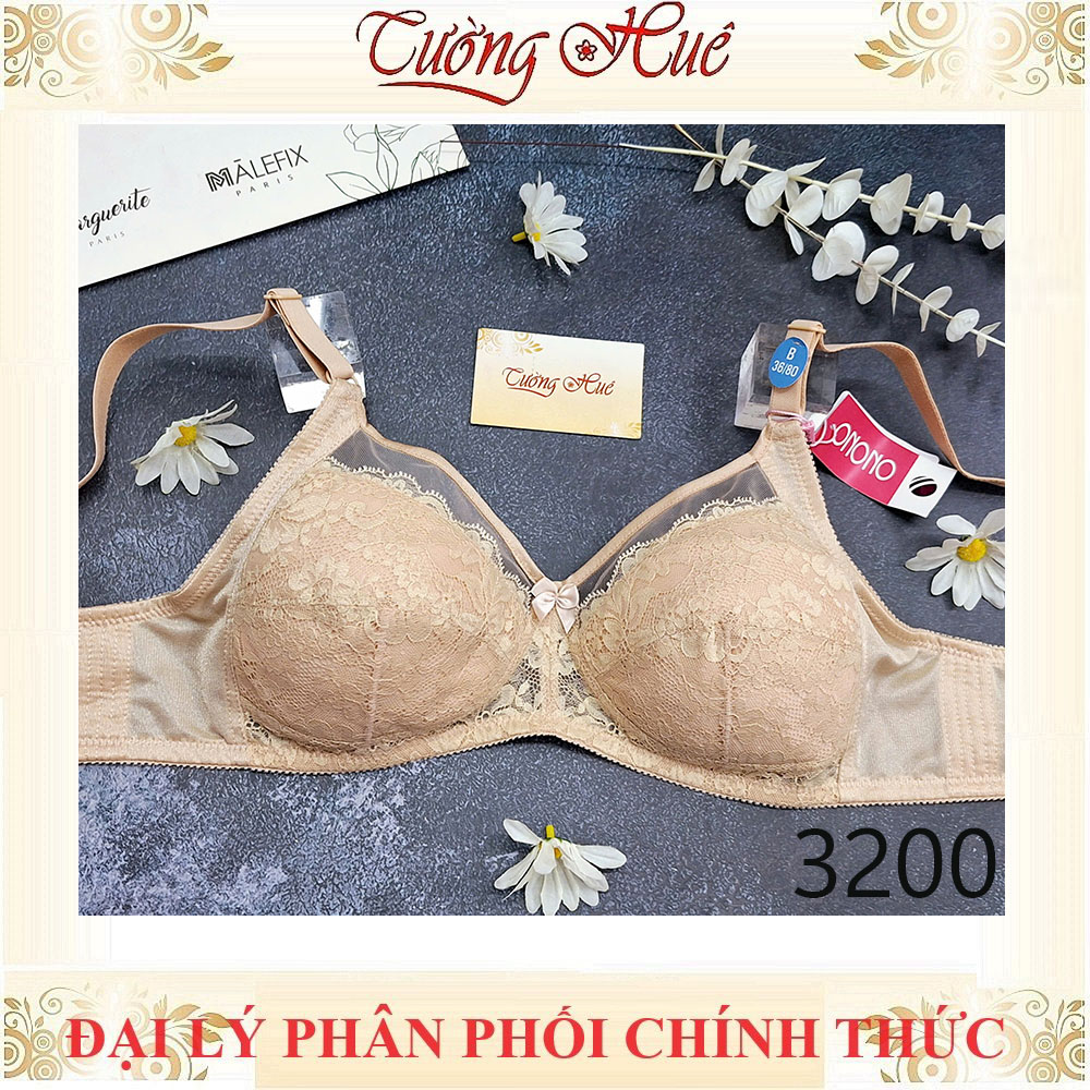 Áo Lót Nữ Thái Lan ONONO TB3200 Không Gọng Không Mút Phối Ren 2 Móc Cài