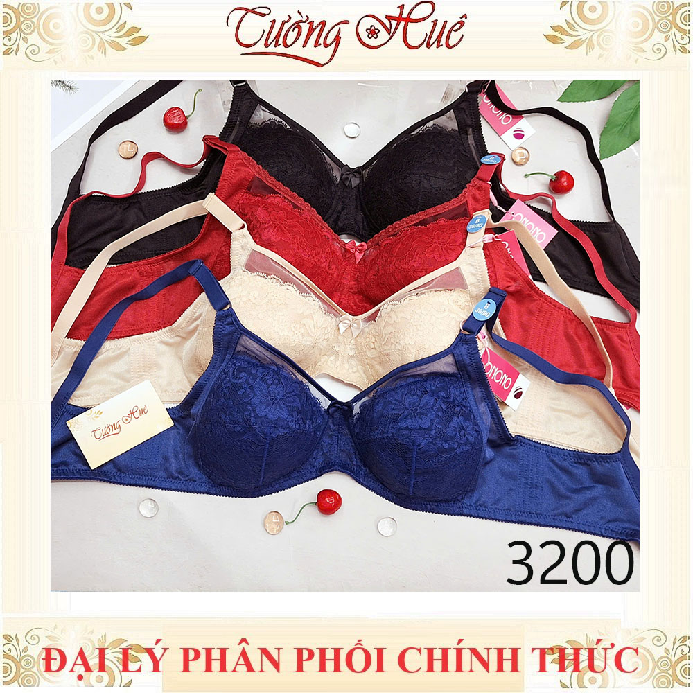 Áo Lót Nữ Thái Lan ONONO TB3200 Không Gọng Không Mút Phối Ren 2 Móc Cài