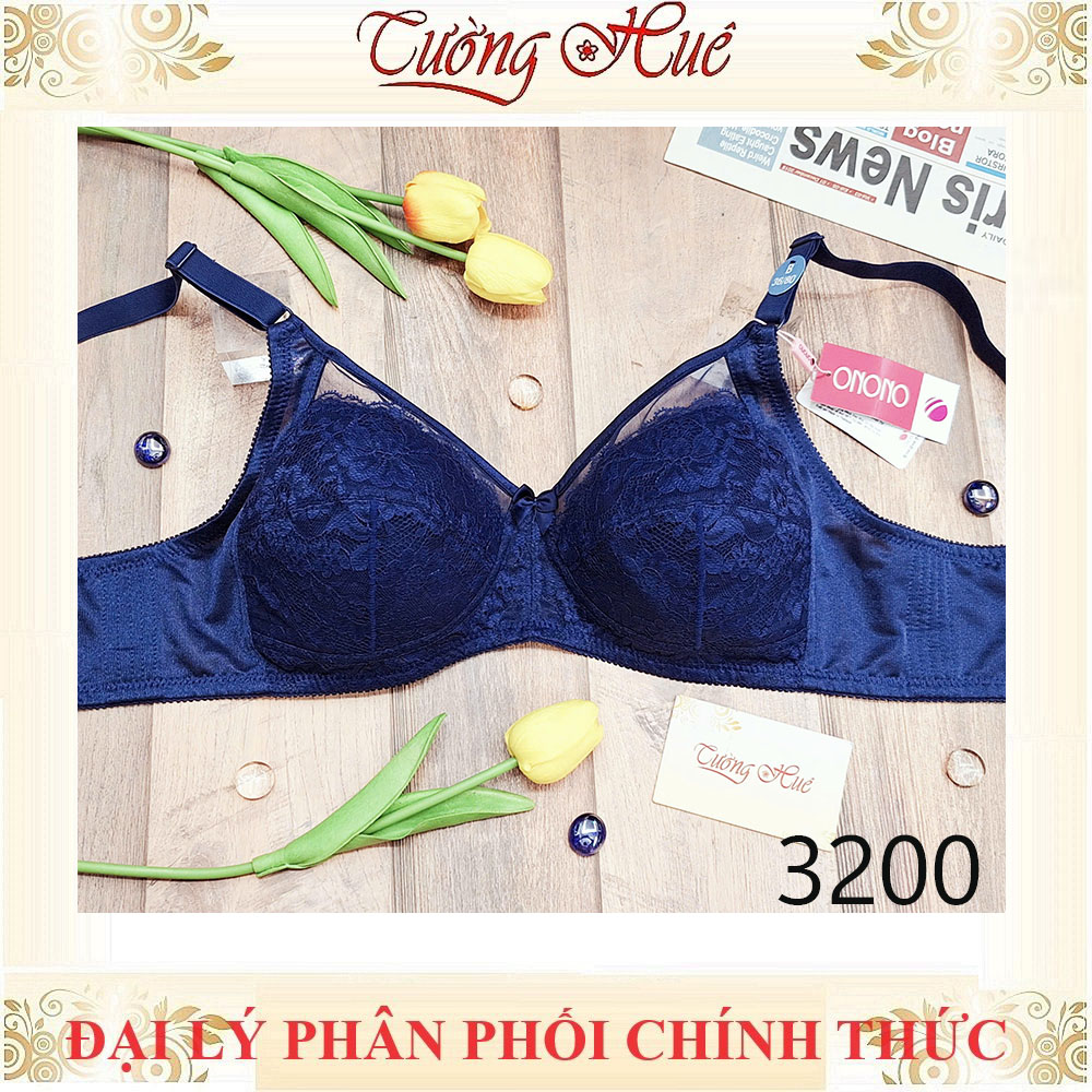 Áo Lót Nữ Thái Lan ONONO TB3200 Không Gọng Không Mút Phối Ren 2 Móc Cài