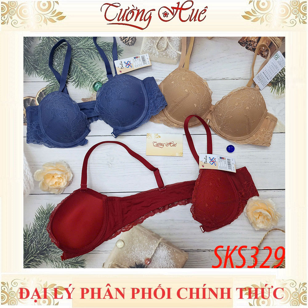 Áo lót nữ ren Darlin SKS329 cài trước mút đệm dày vừa nâng ngực