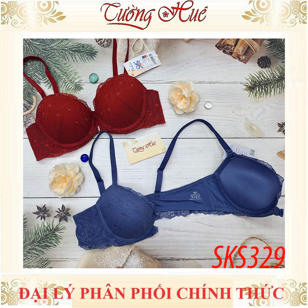 Áo lót nữ ren Darlin SKS329 cài trước mút đệm dày vừa nâng ngực