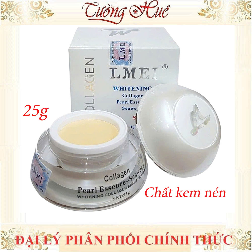 Kem Lmei Whitening Collagen Dưỡng Trắng Da Ngọc Trai Rong Biển - 25g  (Tặng Hủ Nhí)
