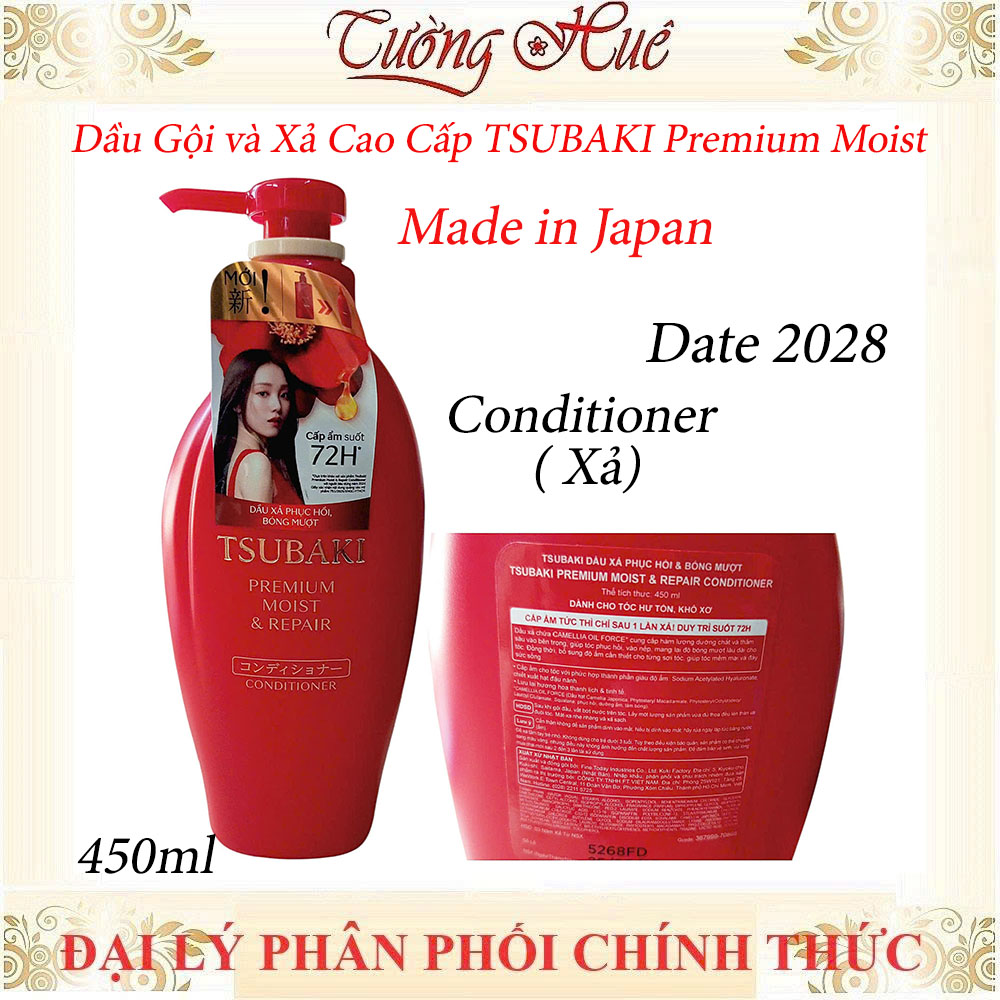 Dầu Gội và Xả Cao Cấp Dưỡng Tóc Bóng Mượt Tsubaki Premium Moist Shampoo - 450ml (Có Lựa Chọn)
