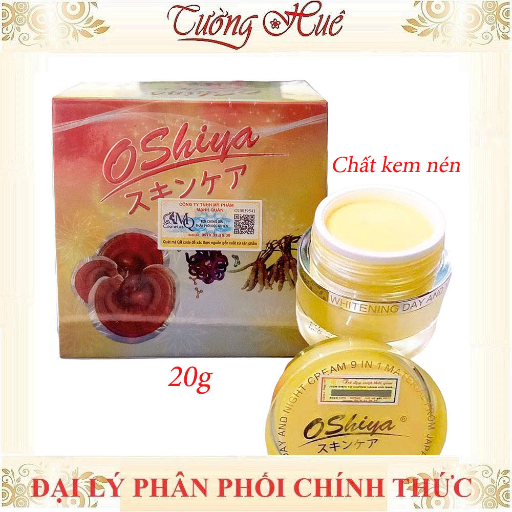 Kem Dưỡng Trắng Da OSHIYA Collagen - Linh Chi - Đông Trùng Hạ Thảo - 20g.
