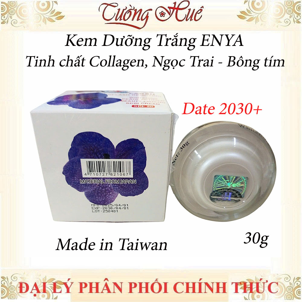 Kem Dưỡng Trắng ENYA Tinh chất Collagen, Ngọc Trai - 30g - Bông tím