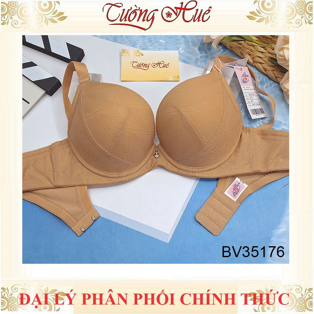 Áo Lót Nữ Bonbon BV35176 Có Gọng Cúp 3/4 Mút 2cm Đính Hạt Ren Họa Tiết Bản Lưng Vừa 2 Móc Cài