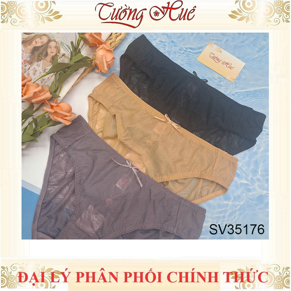 Quần Lót Nữ Bonbon SV35176 Lưng Vừa Dệt Hoa Văn Điểm Xuyến Nơ
