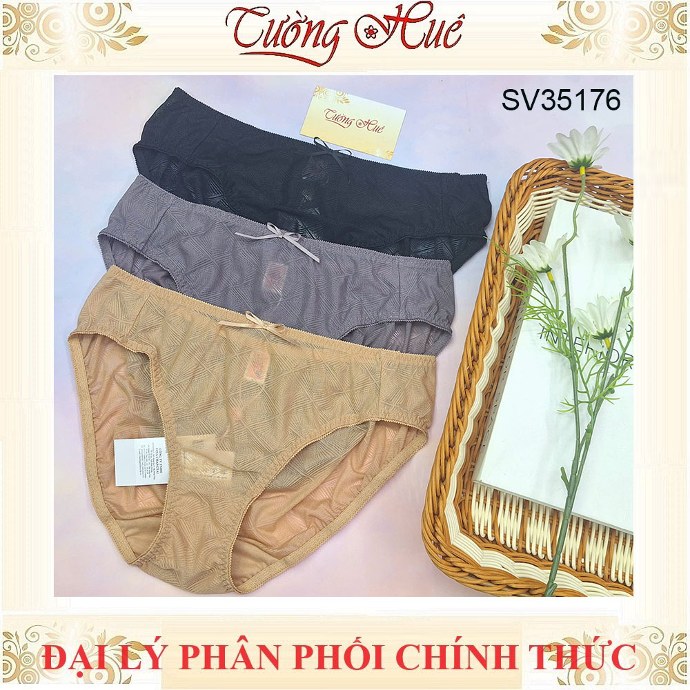 Quần Lót Nữ Bonbon SV35176 Lưng Vừa Dệt Hoa Văn Điểm Xuyến Nơ
