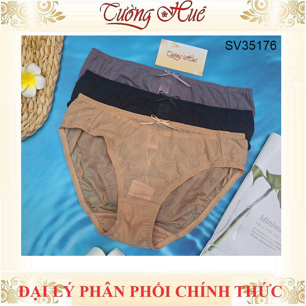 Quần Lót Nữ Bonbon SV35176 Lưng Vừa Dệt Hoa Văn Điểm Xuyến Nơ