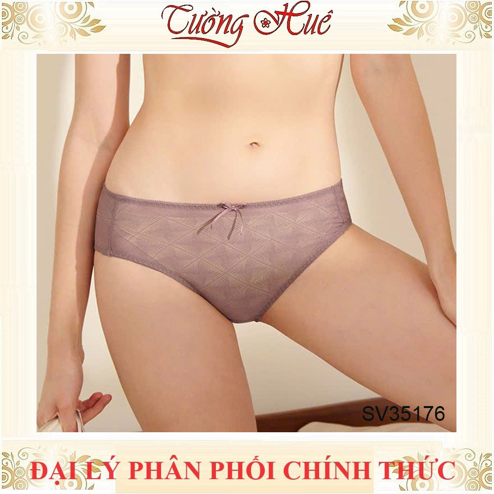 Quần Lót Nữ Bonbon SV35176 Lưng Vừa Dệt Hoa Văn Điểm Xuyến Nơ