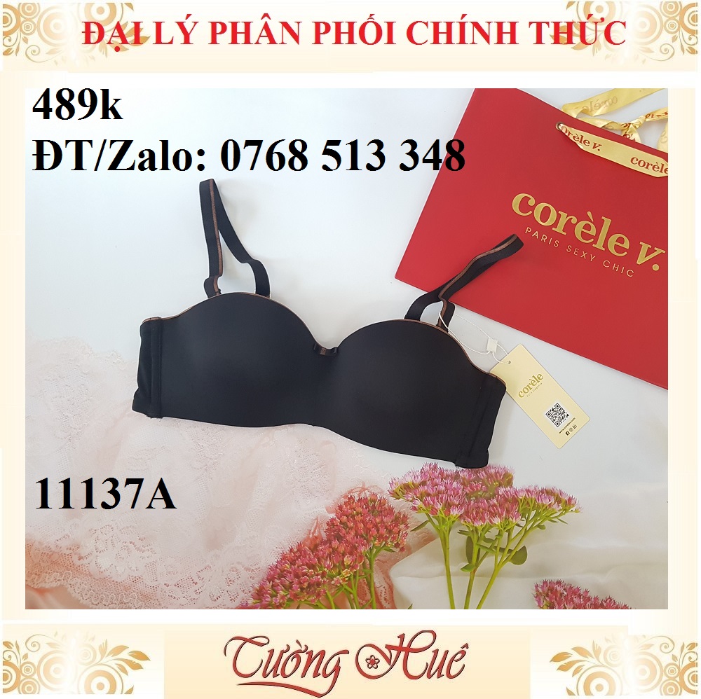 Áo lót nữ Corèle V. 11137A nâng ngực cúp ngang, gọng silicone.