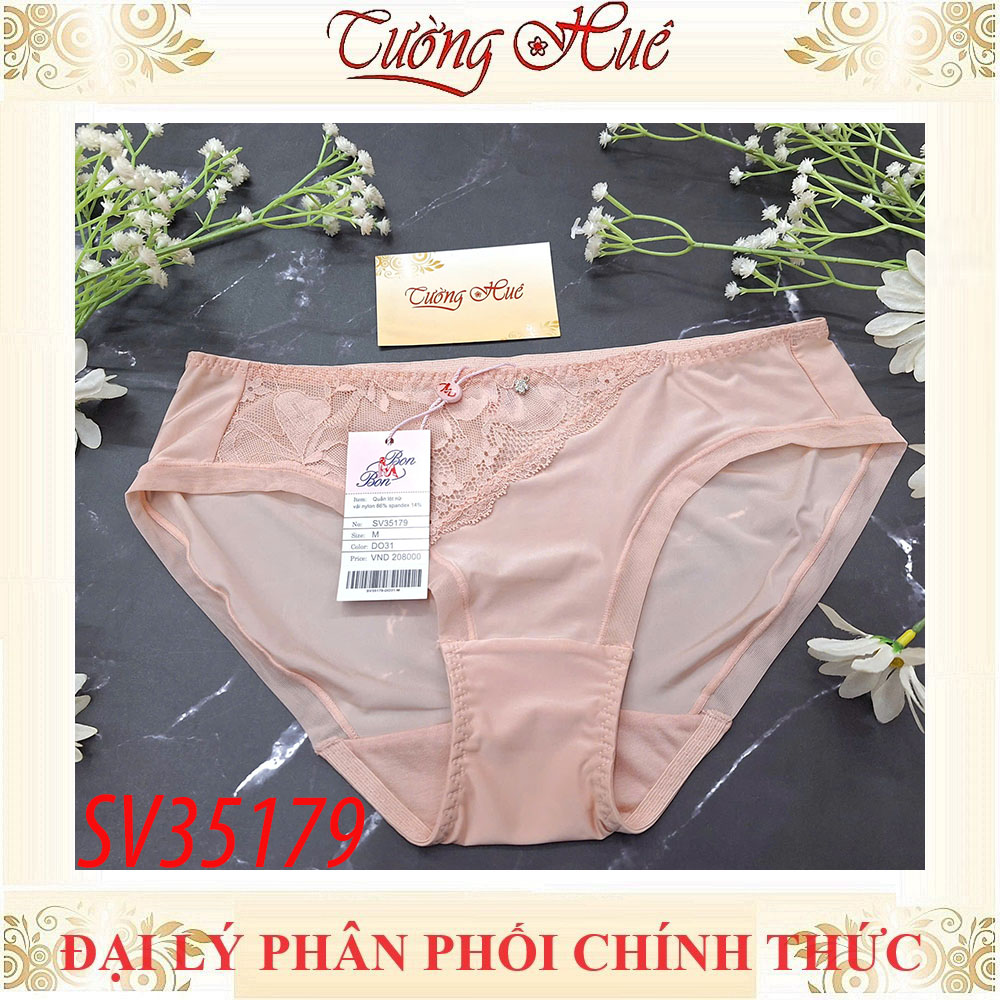 Quần lót nữ Bon Bon SV35179 lưng vừa ren mềm dính charm
