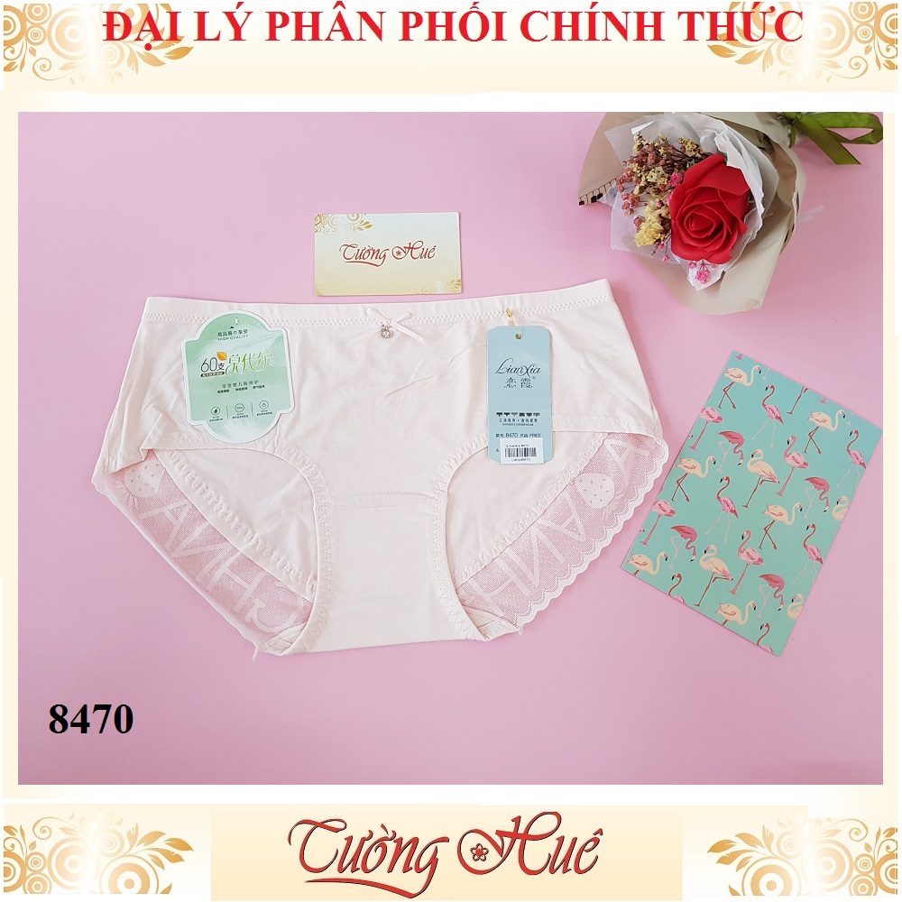 Quần lót nữ Lian Xia 8470 trơn phối lưới chữ freesize MÀU NGẪU NHIÊN.