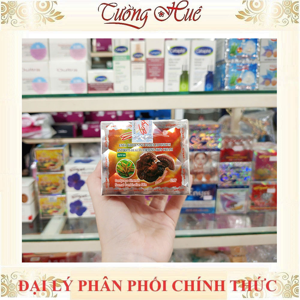 Kem Dưỡng Trắng Sáng Da - Chống Nhăn - Săn Da ENYA Tinh Chất Linh Chi & Đông Trùng - 30g - Đỏ.