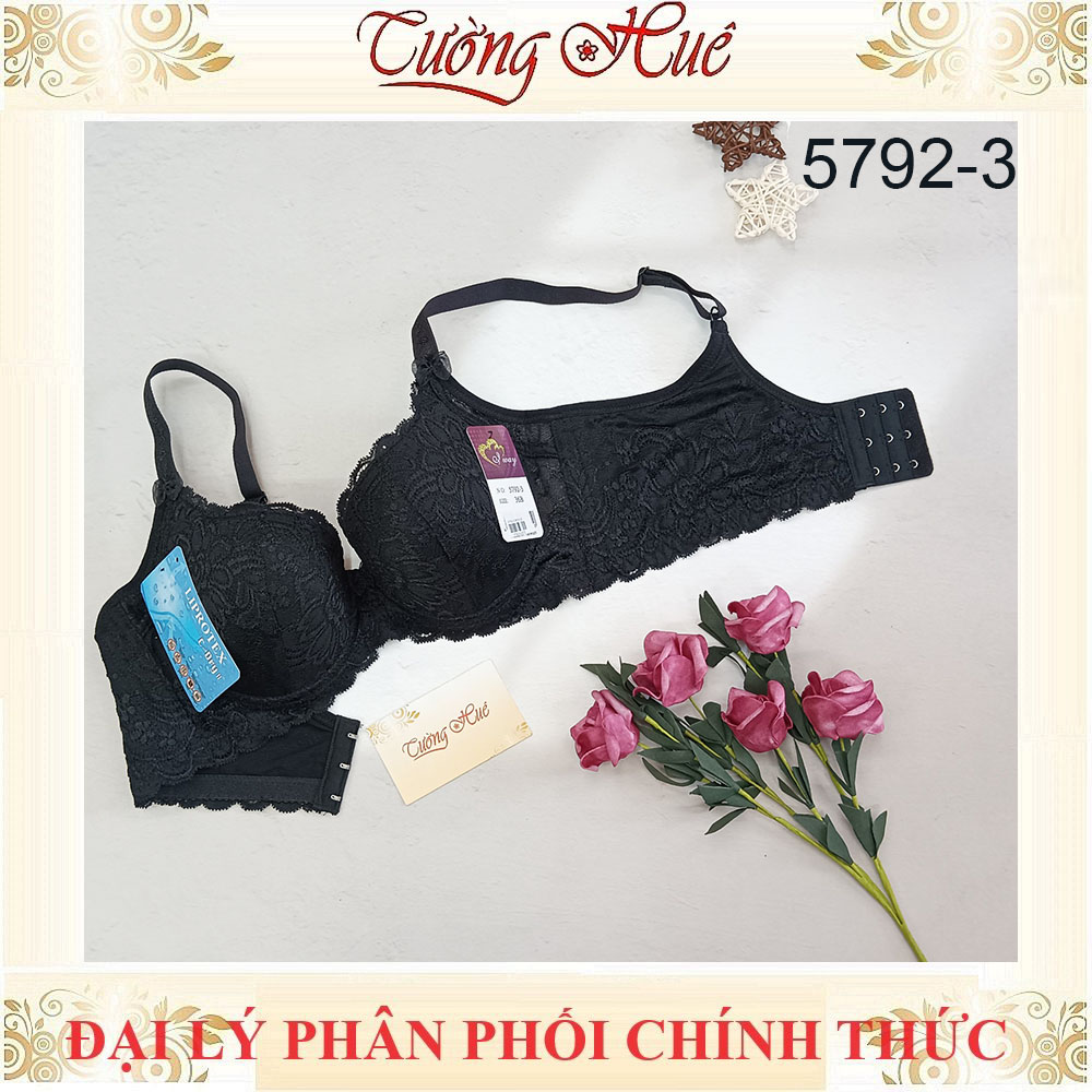 Áo lót nữ Đài Loan Iway 5792-3 Áo lót mút mỏng có gọng phối ren lưng bản to 3 móc cài.