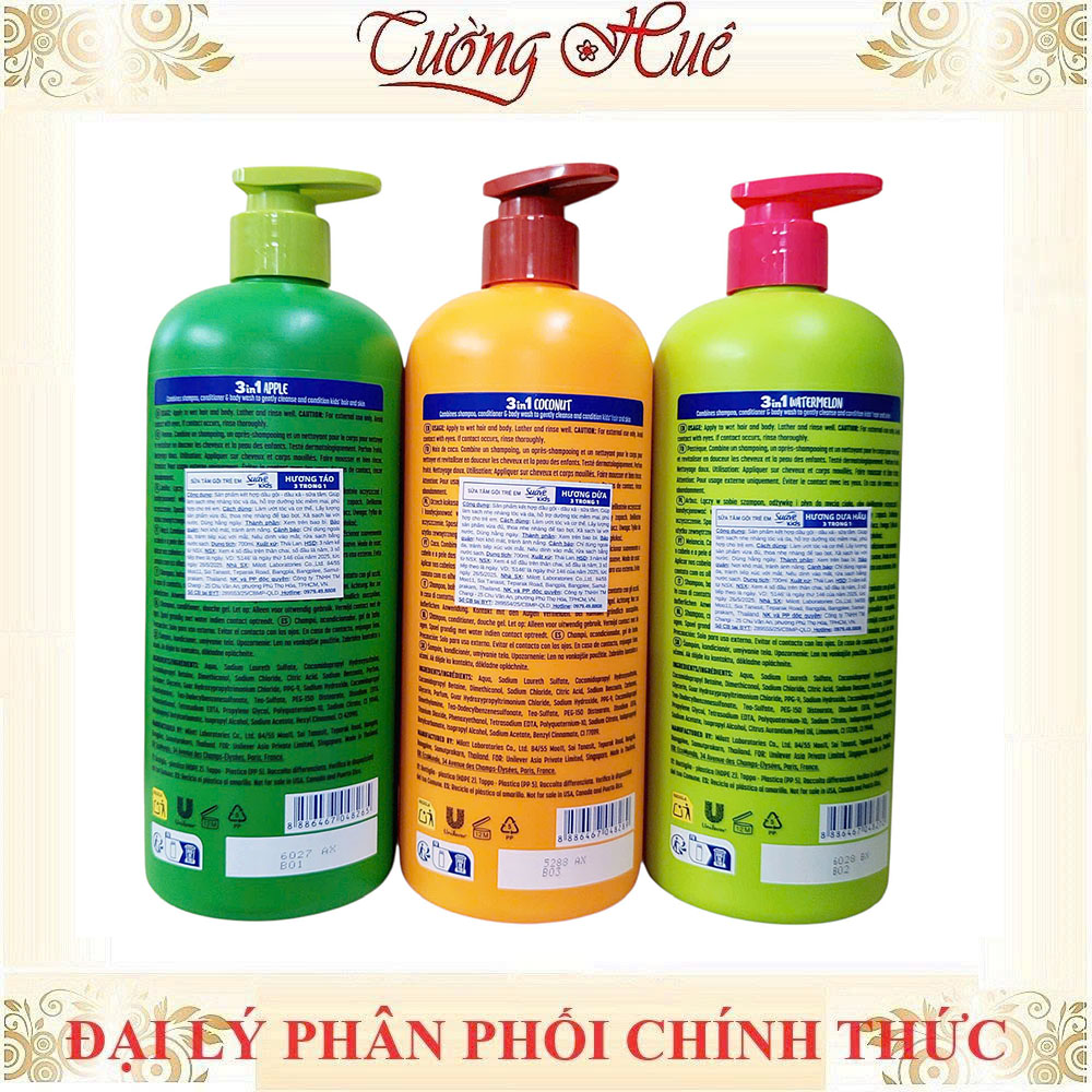 Sữa Tắm Gội Xả Cho Bé Suave Kids 3in1 Thái Lan Nhiều Mùi -700ml