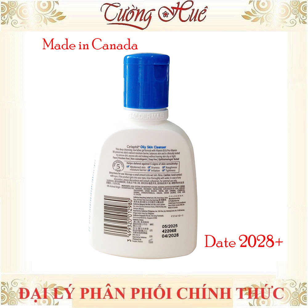 Sữa Rửa Mặt Cetaphil Oily Skin Cleanser Dành Cho Da Dầu và Da Nhạy Cảm 125ml 