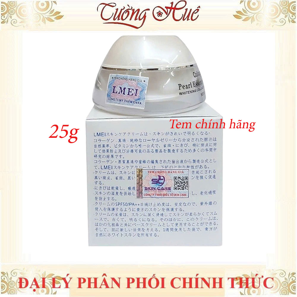 Kem Lmei Whitening Collagen Dưỡng Trắng Da Ngọc Trai Rong Biển - 25g  (Tặng Hủ Nhí)