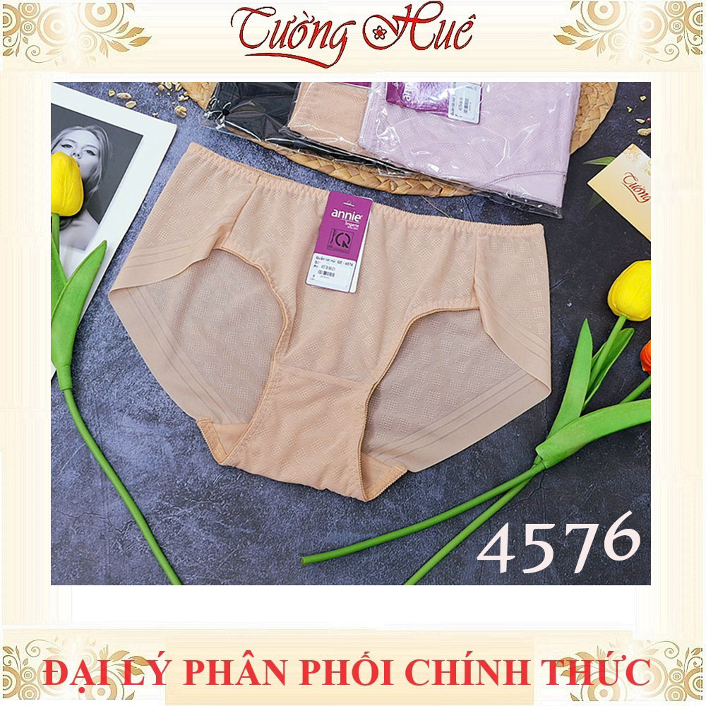 Quần Lót Nữ annie 4576 Vải Họa Tiết Cạp Vừa Không Viền Mông Co Dãn