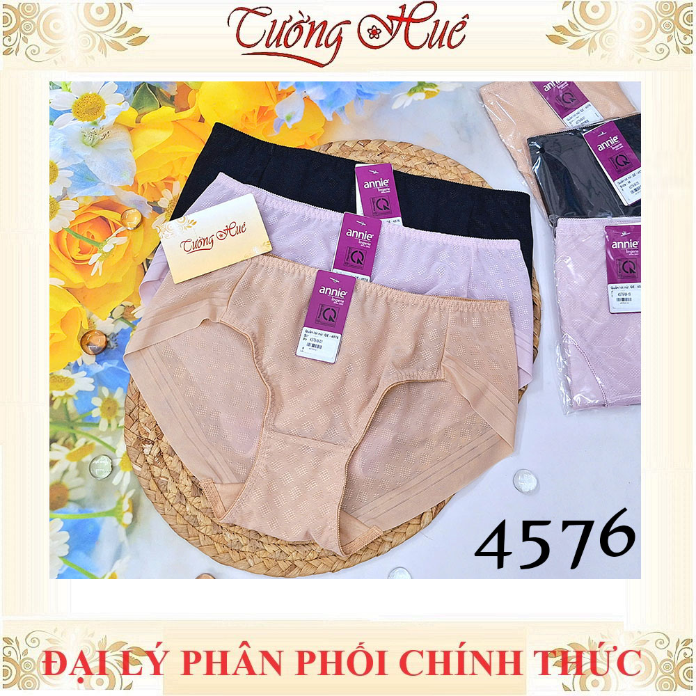 Quần Lót Nữ annie 4576 Vải Họa Tiết Cạp Vừa Không Viền Mông Co Dãn