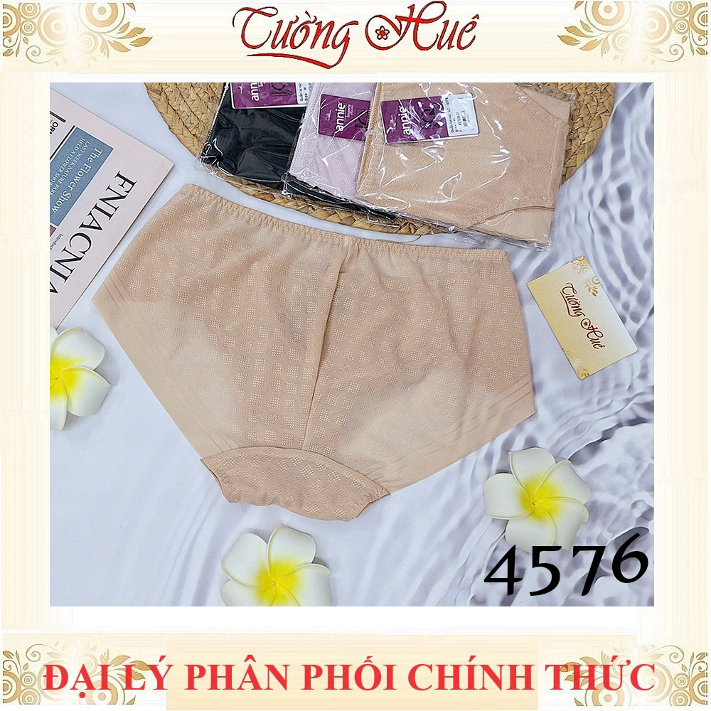 Quần Lót Nữ annie 4576 Vải Họa Tiết Cạp Vừa Không Viền Mông Co Dãn
