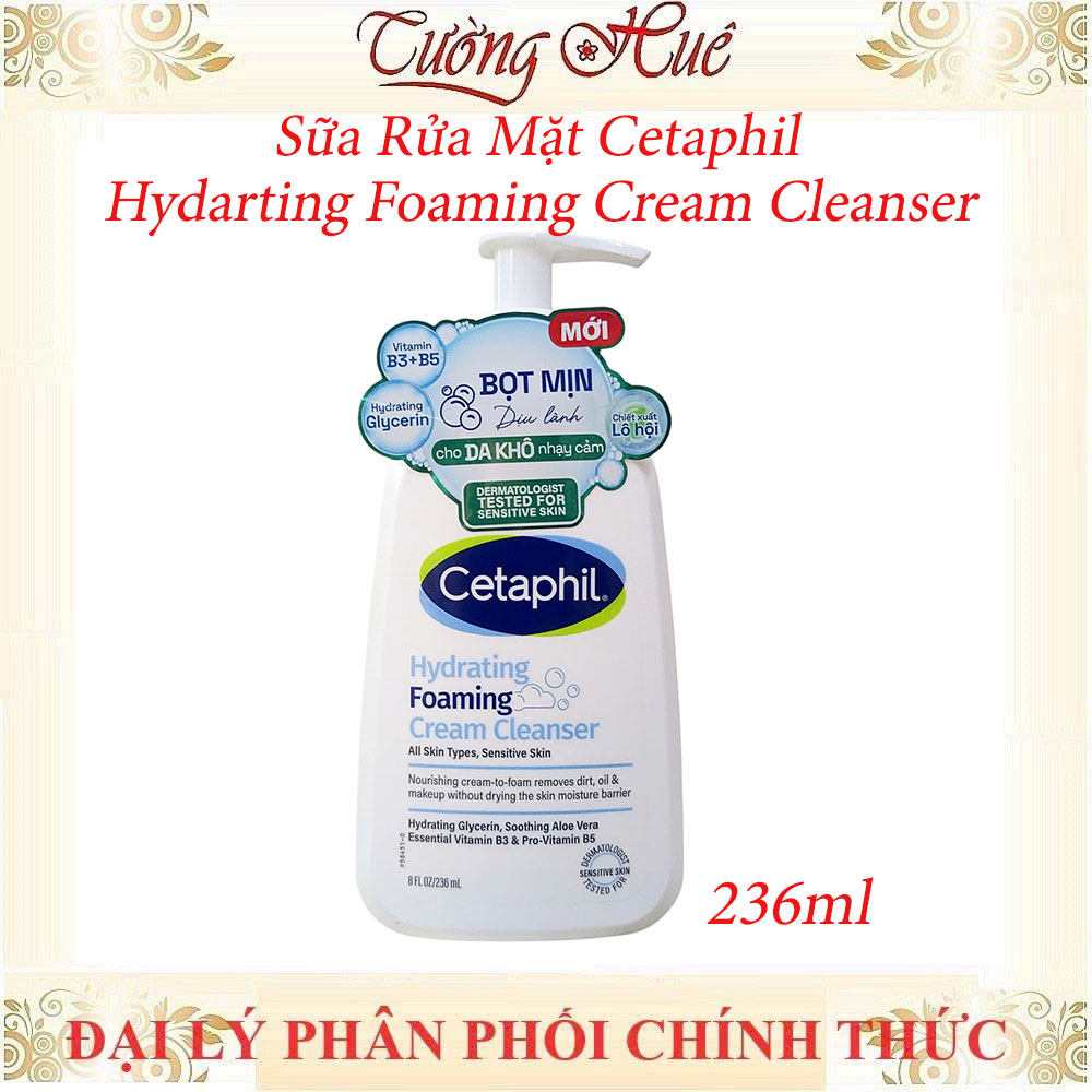 Sữa Rửa Mặt Cetaphil Hydrating Foaming Tạo Bọt Dịu Lành Cho Da Nhạy Cảm 236ml/473ml
