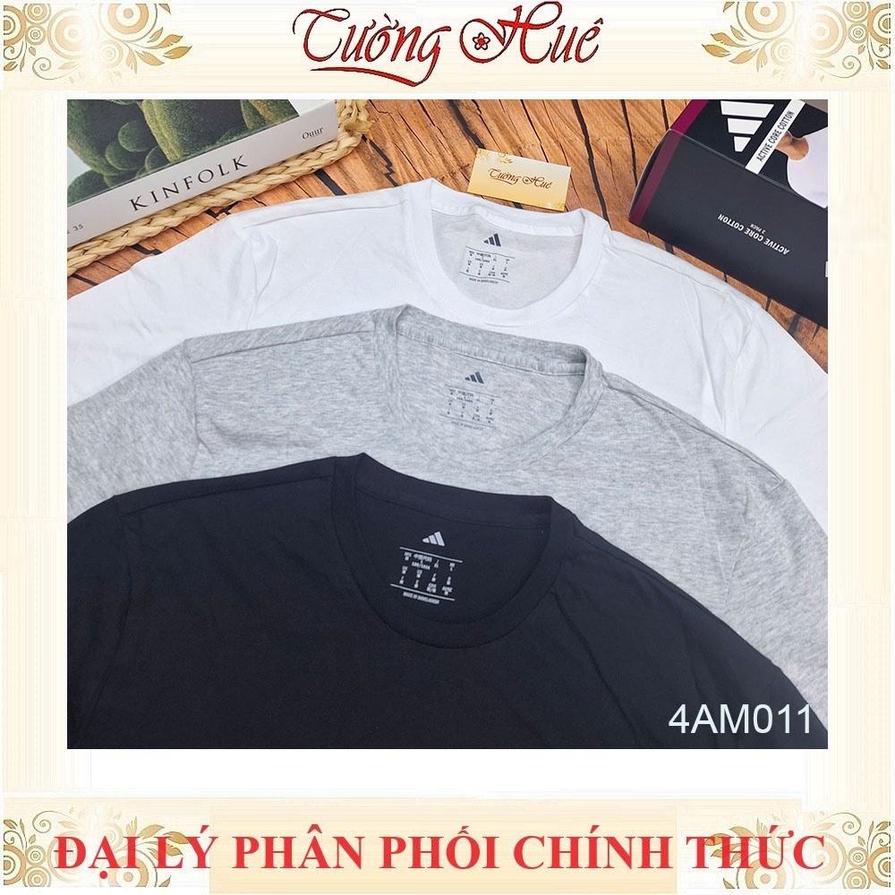 Áo Lót Nam Adidas 4AM011 Thun Cotton Cổ Tròn Kiểu T Shirt (FORM ÁO LỚN, KHÁCH NÊN LÙI 2 SIZE)