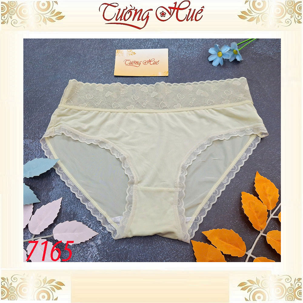 Quần Lót Lụa Lưng Dưới Nữ 7165 Lụa Phối Ren Freesize