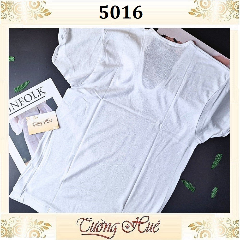 Áo thun nam G-Mark Gunze 5016 (áo có tay cổ chữ U size S -M-L-XL) màu trắng.