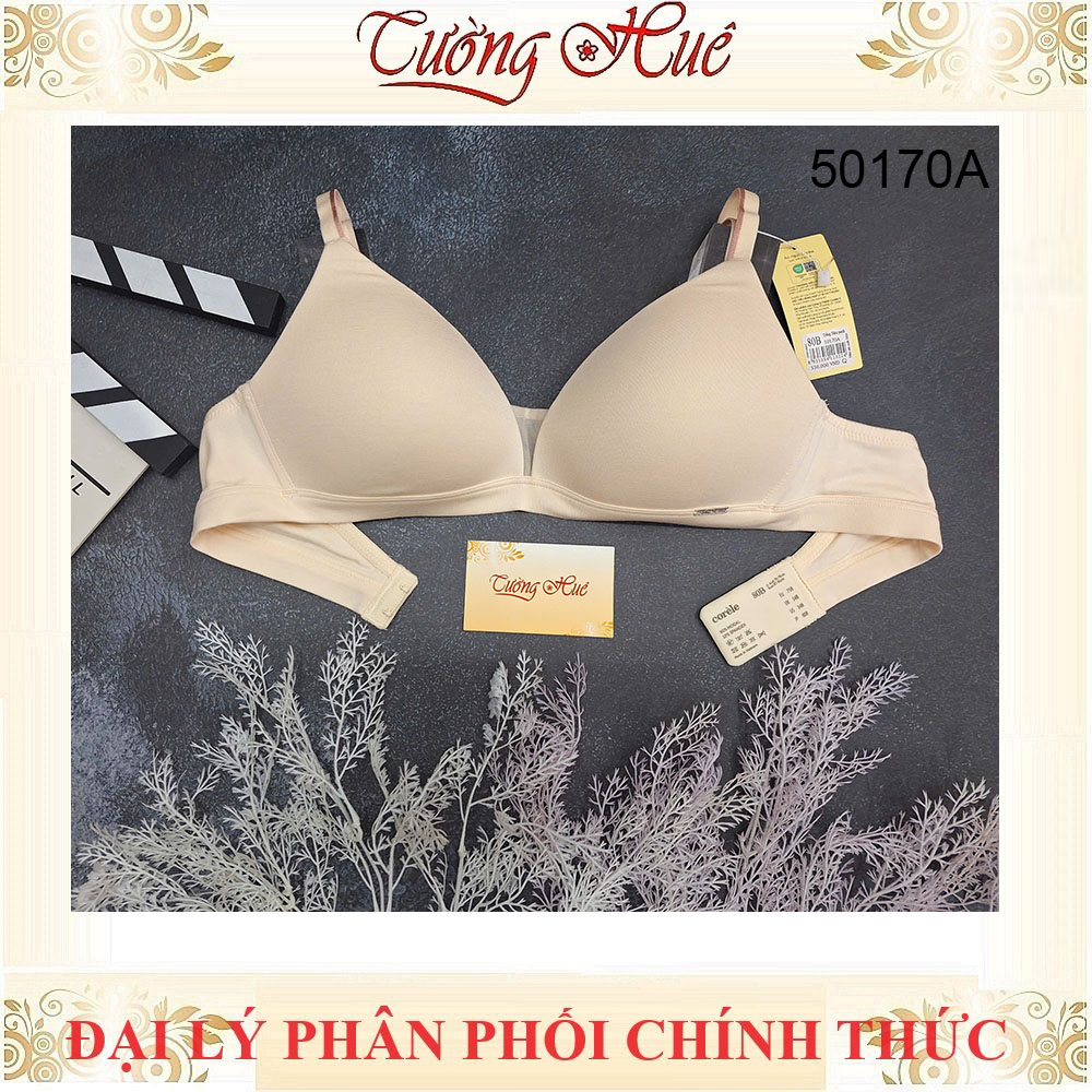 Áo Lót Nữ Corèle 50170A Không Gọng Mút Mỏng Dây Bản Nhỏ 2 Móc Cài