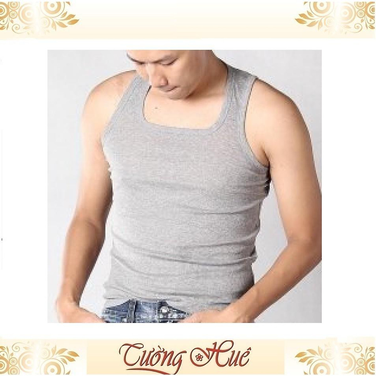 Áo lót nam G-Mark Gunze 5020 (áo ba lỗ size S-M -L -XL -2XL) xám-đen-trắng.