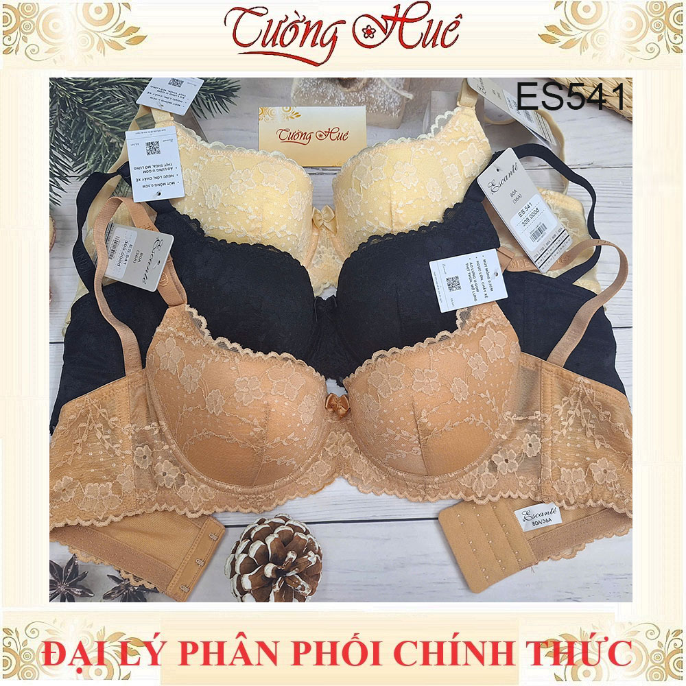 Áo Lót Nữ Escanté ES541 Ren Mút Mỏng Có Gọng lưng Chữ U Bản Lưng Lớn 3 Móc Cài Dây Tùy Chỉnh Tháo Rời